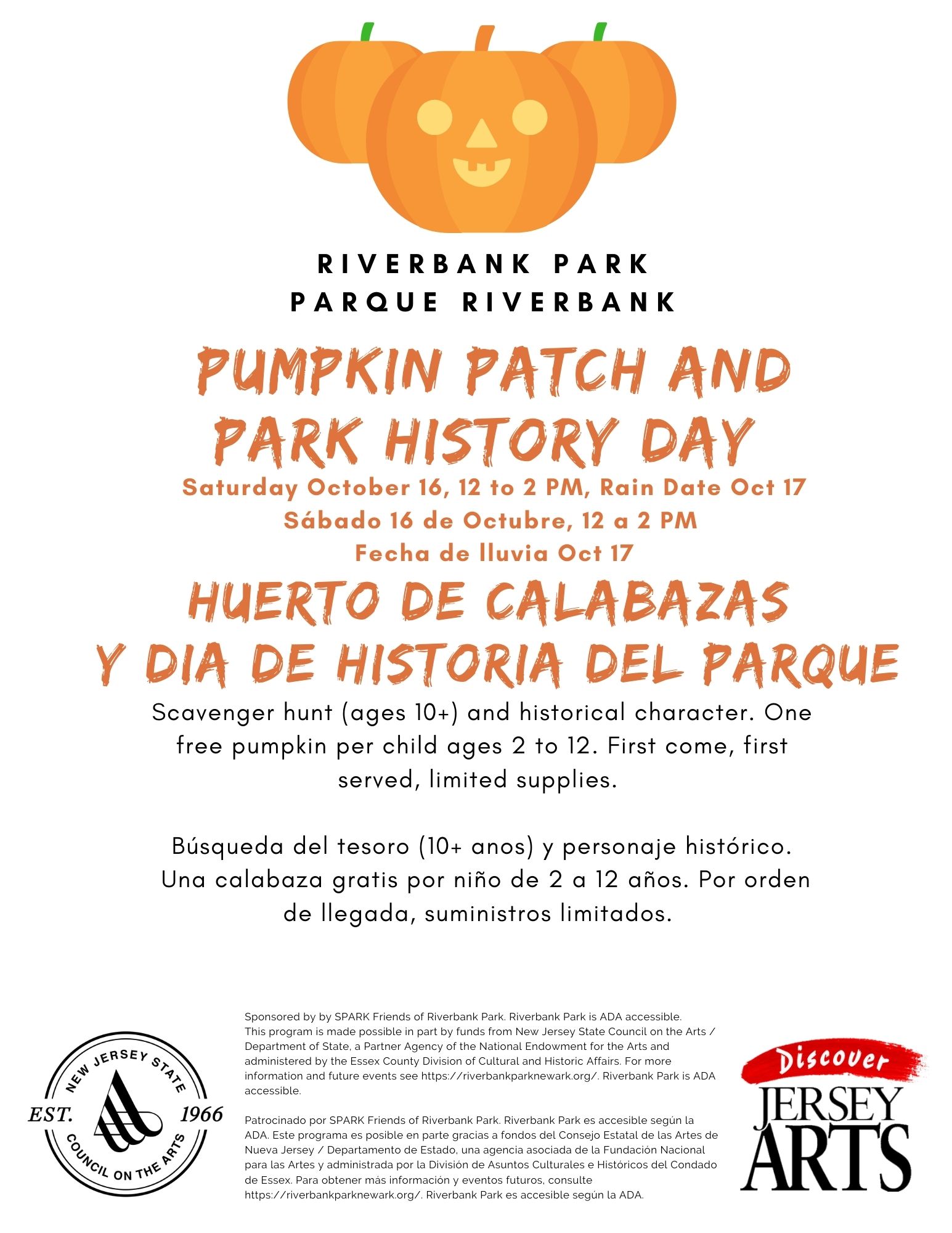 Pumpkin patch and park history day / Huerto de calabazas y dia de historia del parque